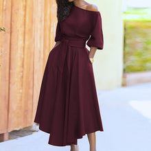 Elegantes Damen A-Linien Kleid für vielseitige Anlässe – Rosenrot