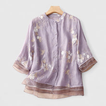 Maisie | Blumenbluse aus Premium-Materialien – Lila