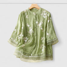 Maisie | Blumenbluse aus Premium-Materialien – Grün