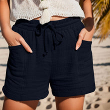 Shorts mit Bindeband | Weiche Musselinstruktur | Sommerlich-leger – Marineblau