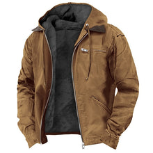 Herren Winterjacke | Lässig mit Kapuze und Reißverschlusstaschen – Braun