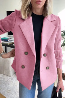 Blazer mit Strukturärmeln | Zweireihig | Moderner Schnitt – Rosa