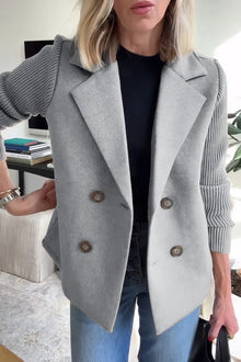 CLAIRE | Patchwork-Cardigan in Jeans – Grau