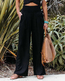 Valoria | Freizeithose mit weitem Bein – Schwarz