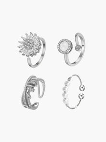 Eliz Angst-Spinner-Ring-Set – Silber