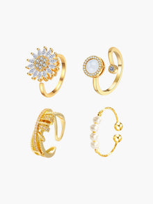 Eliz Angst-Spinner-Ring-Set – Gold