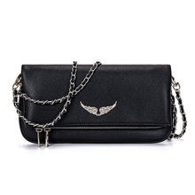 Damen elegante Pochette Handtasche mit Riemen – Schwarz